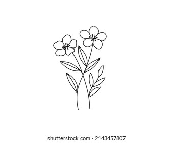 Vector Isolated Two Intertwined Pretty Flowers Stock Vector (Royalty ...