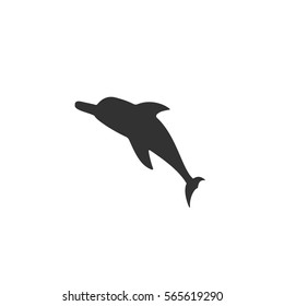 vector isolated upward facing dolphin black