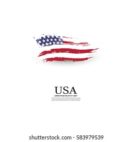 Vector isolated USA flag in grunge style