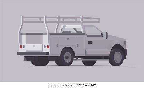 Vector Isolated Utility Service Pickup Truck