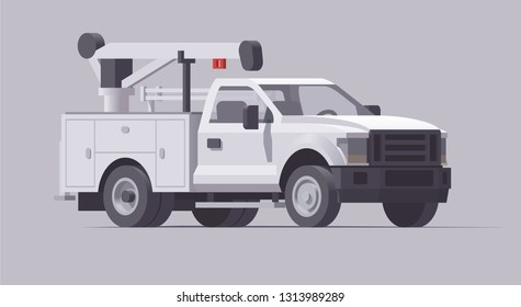 Vector isolated utility service pickup truck