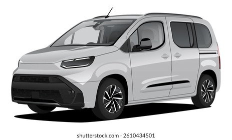 vector isolated van in isometric view