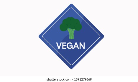 Vector Isolated Vegan Sign Icon