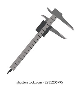 El vector aislado de la pinza de freno es la medición del equipo al objeto de medición en el diseño mínimo. Vernier Caliper por la industria de ingeniería mide el concepto de equipo.