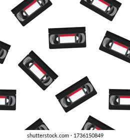 Vector Isolated VHS Tapes Seamless Pattern or Wallpaper