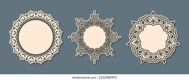 Vector isolated vintage label design with circle frame