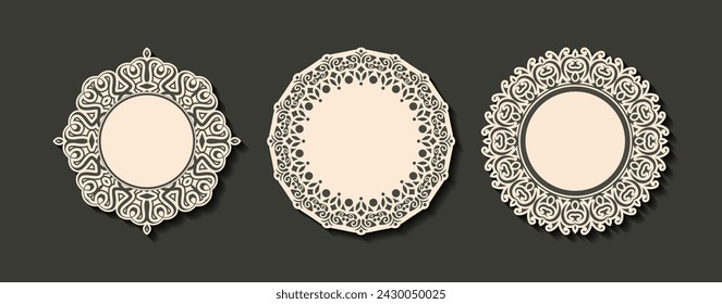 Vector isolated vintage label design with circle frame