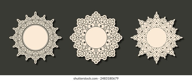 Vector isolated vintage label design with circle frame