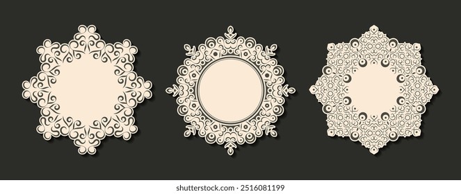 Vector isolated vintage label design with circle frame