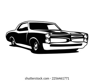 vector isolated vintage muscle car illustration. best for badge, lag, icon, sticker design. available in eps 10.