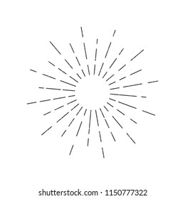 Vector isolated vintage sun rays for decoration and covering on the white background. Concept of sunburst and retro design.