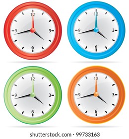 Vector Isolated Wall Clock Set