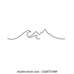 Vector isolated waves   mountains simple
one line drawing