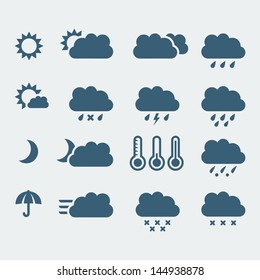 Vector isolated weather icons set