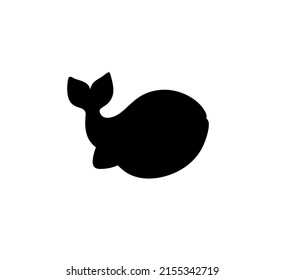 Vector isolated whale outline black colored silhouette shadow