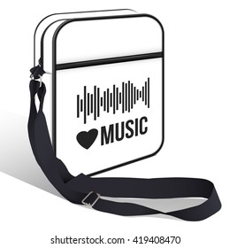 Vector isolated white and black bag (mock up) for your designs,logos, trademarks