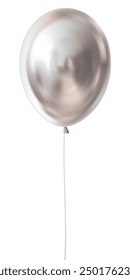 Vector isolated white silver balloon on transparent background