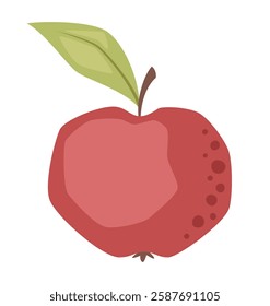 Vector isolated whole red apple