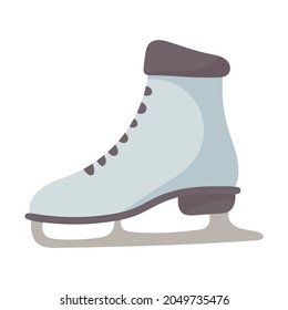 Vector isolated winter doodle illustration of a female ice skate.