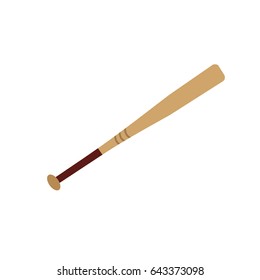 Vector isolated wooden baseball bat.