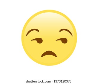 The Vector Isolated Yellow Gloss, Upset, Not Impressed Face Emoji Icon