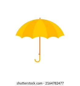 Vector isolated yellow umbrella on white background.