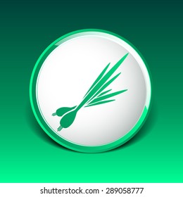 Vector isolated  young green onions and leeks triangles.