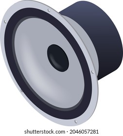 Vector isometic colored car speaker. Isolated illustration