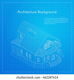 Vector isometric 3d illustration city building blueprint. Architectural background or project.