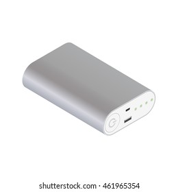 vector isometric 3d power bank icon on white background