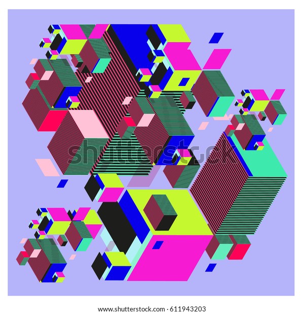 Vector Isometric Abstract Background Design Poster Stock Vector ...