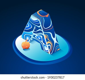 Vector isometric abstract font and alphabet, 3d letters for design concept.