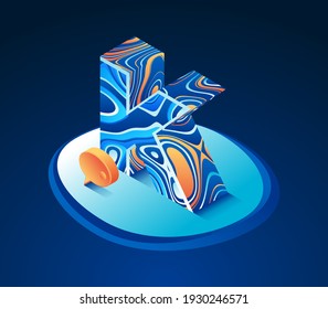 Vector isometric abstract font and alphabet, 3d letters for design concept.