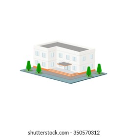 Vector isometric administrative building icon.