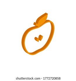 Vector isometric apple icon on a white background