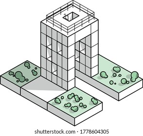 Vector isometric architecture city concept