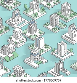 Vector isometric architecture city concept