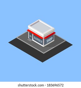 vector isometric barber shop building