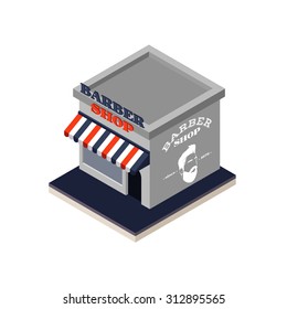 Vector isometric barber shop building icon for your design