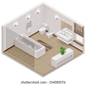 Vector isometric bathroom icon