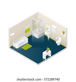 Vector isometric bathroom icon