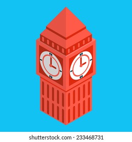 Vector of isometric Big Ben icon