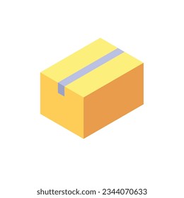 Vector isometric box on white background.