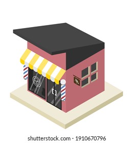 Vector isometric building, Hair salon.