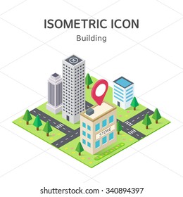 Vector isometric building icon