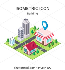 Vector isometric building icon