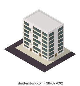 Vector isometric building icon. City map elements