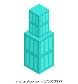 Vector isometric building set illustration on background white. modern city architecture set isometric metropolis. sign downtown isolated emblem

