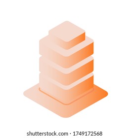 Vector isometric buildings. Isometric gradient style. UI design mockup
