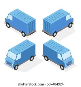 Vector isometric car in different views.